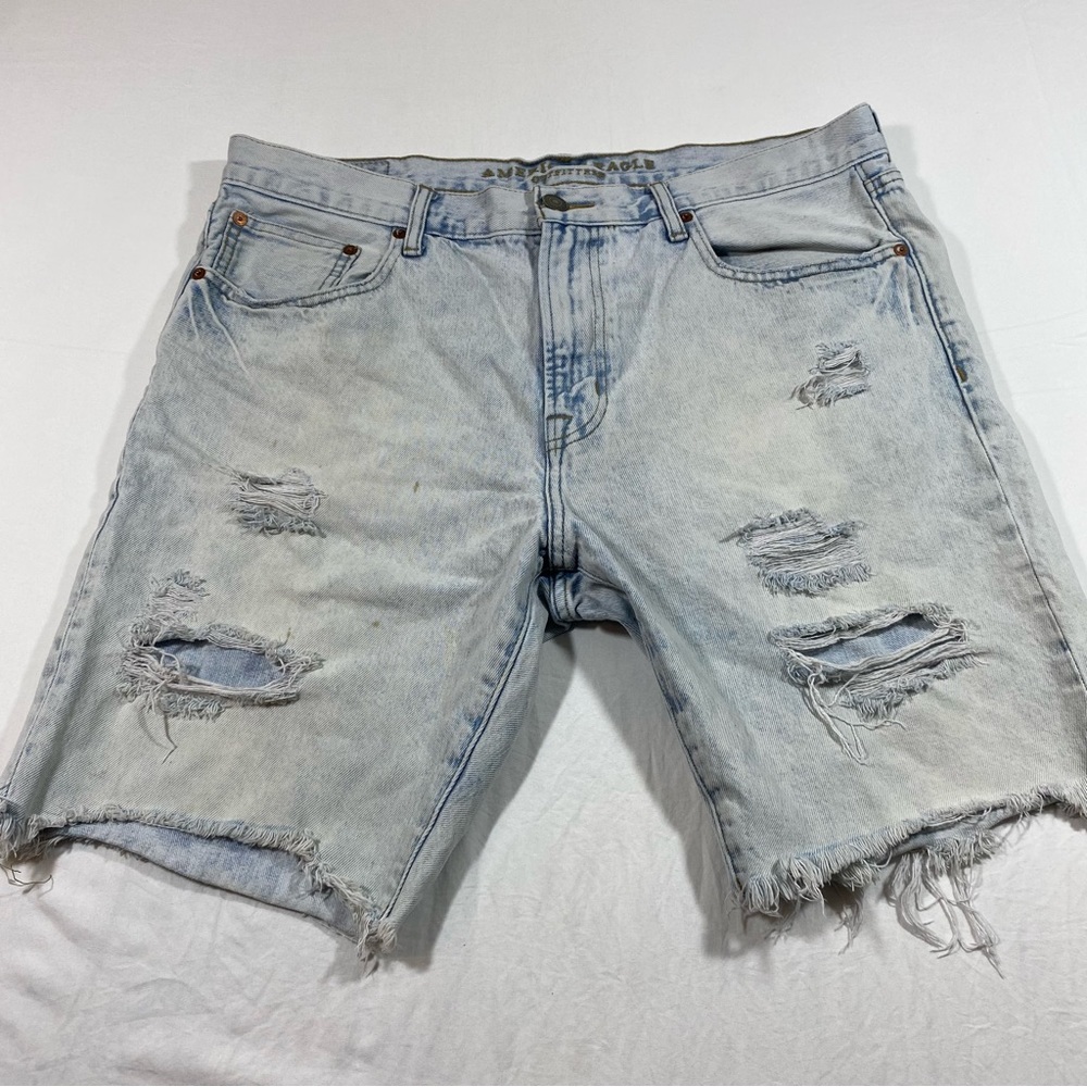 American eagle Ripped denim shorts Distressed acid wash cutoff casual je…